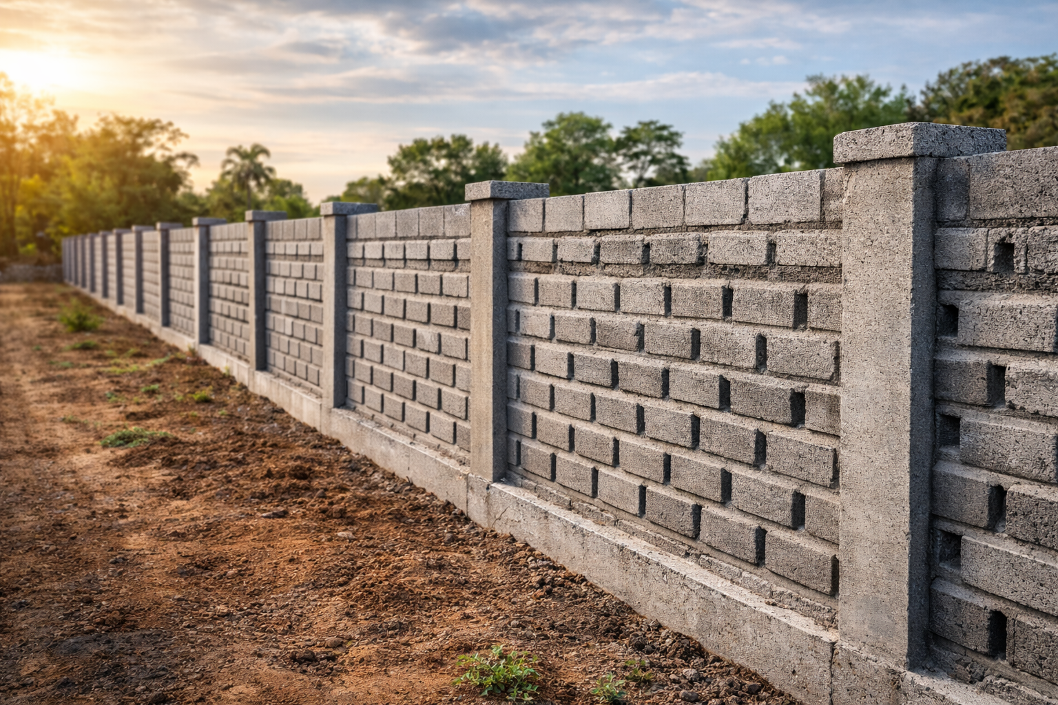 Hollow Bricks Compound Wall